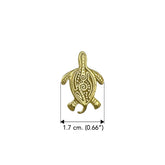 Aboriginal Turtle Sterling Silver with 14K Gold Vermeil Plate Pendant VTP2326